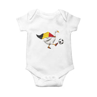 Belgium Soccer Goose Baby Onesie Belgian Flag Patriotic Football Fan Graphic