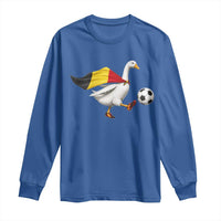 Belgium Soccer Goose Long Sleeve Shirt Belgian Flag Patriotic Football Fan Graphic