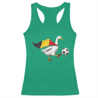 Belgium Soccer Goose Racerback Tank Top Belgian Flag Patriotic Football Fan Graphic