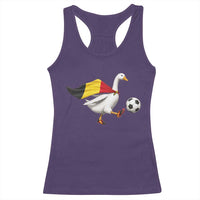 Belgium Soccer Goose Racerback Tank Top Belgian Flag Patriotic Football Fan Graphic