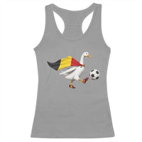 Belgium Soccer Goose Racerback Tank Top Belgian Flag Patriotic Football Fan Graphic