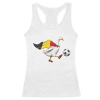 Belgium Soccer Goose Racerback Tank Top Belgian Flag Patriotic Football Fan Graphic