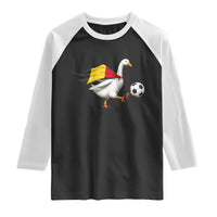 Belgium Soccer Goose Raglan Shirt Belgian Flag Patriotic Football Fan Graphic