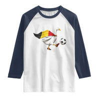 Belgium Soccer Goose Raglan Shirt Belgian Flag Patriotic Football Fan Graphic
