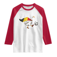 Belgium Soccer Goose Raglan Shirt Belgian Flag Patriotic Football Fan Graphic