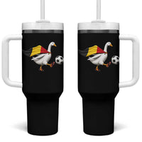 Belgium Soccer Goose Tumbler With Handle Belgian Flag Patriotic Football Fan Graphic