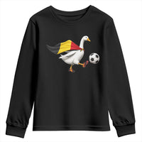 Belgium Soccer Goose Youth Sweatshirt Belgian Flag Patriotic Football Fan Graphic