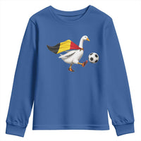 Belgium Soccer Goose Youth Sweatshirt Belgian Flag Patriotic Football Fan Graphic