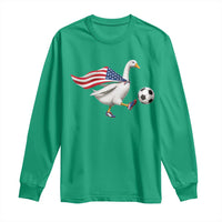 USA Soccer Goose Long Sleeve Shirt American Flag Patriotic Football Fan Graphic
