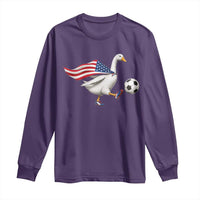 USA Soccer Goose Long Sleeve Shirt American Flag Patriotic Football Fan Graphic