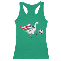USA Soccer Goose Racerback Tank Top American Flag Patriotic Football Fan Graphic
