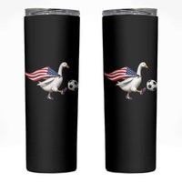 USA Soccer Goose Skinny Tumbler American Flag Patriotic Football Fan Graphic