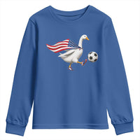 USA Soccer Goose Youth Sweatshirt American Flag Patriotic Football Fan Graphic