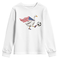 USA Soccer Goose Youth Sweatshirt American Flag Patriotic Football Fan Graphic