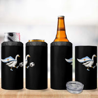 Argentina Soccer Goose 4 in 1 Can Cooler Tumbler Argentine Flag Patriotic Football Fan Graphic