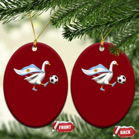 Argentina Soccer Goose Ceramic Ornament Argentine Flag Patriotic Football Fan Graphic