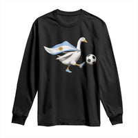 Argentina Soccer Goose Long Sleeve Shirt Argentine Flag Patriotic Football Fan Graphic