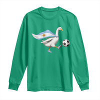 Argentina Soccer Goose Long Sleeve Shirt Argentine Flag Patriotic Football Fan Graphic