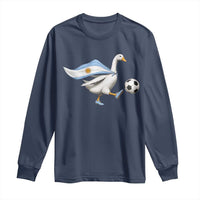 Argentina Soccer Goose Long Sleeve Shirt Argentine Flag Patriotic Football Fan Graphic