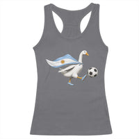 Argentina Soccer Goose Racerback Tank Top Argentine Flag Patriotic Football Fan Graphic