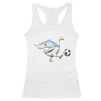 Argentina Soccer Goose Racerback Tank Top Argentine Flag Patriotic Football Fan Graphic