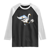 Argentina Soccer Goose Raglan Shirt Argentine Flag Patriotic Football Fan Graphic