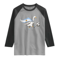 Argentina Soccer Goose Raglan Shirt Argentine Flag Patriotic Football Fan Graphic