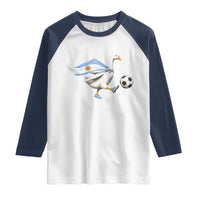 Argentina Soccer Goose Raglan Shirt Argentine Flag Patriotic Football Fan Graphic