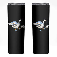 Argentina Soccer Goose Skinny Tumbler Argentine Flag Patriotic Football Fan Graphic