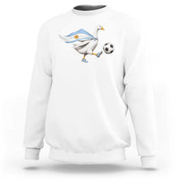 Argentina Soccer Goose Sweatshirt Argentine Flag Patriotic Football Fan Graphic