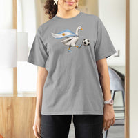 Argentina Soccer Goose T Shirt For Women Argentine Flag Patriotic Football Fan Graphic