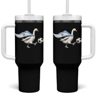 Argentina Soccer Goose Tumbler With Handle Argentine Flag Patriotic Football Fan Graphic