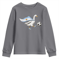 Argentina Soccer Goose Youth Sweatshirt Argentine Flag Patriotic Football Fan Graphic