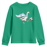 Argentina Soccer Goose Youth Sweatshirt Argentine Flag Patriotic Football Fan Graphic