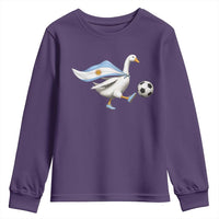 Argentina Soccer Goose Youth Sweatshirt Argentine Flag Patriotic Football Fan Graphic