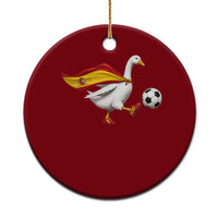 Spain Soccer Goose Ceramic Ornament Spanish Flag Patriotic Football Fan Graphic