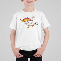 Spain Soccer Goose T Shirt For Kid Spanish Flag Patriotic Football Fan Graphic