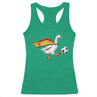 Spain Soccer Goose Racerback Tank Top Spanish Flag Patriotic Football Fan Graphic