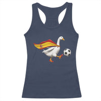 Spain Soccer Goose Racerback Tank Top Spanish Flag Patriotic Football Fan Graphic