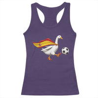 Spain Soccer Goose Racerback Tank Top Spanish Flag Patriotic Football Fan Graphic