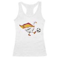Spain Soccer Goose Racerback Tank Top Spanish Flag Patriotic Football Fan Graphic