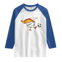 Spain Soccer Goose Raglan Shirt Spanish Flag Patriotic Football Fan Graphic
