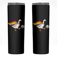 Spain Soccer Goose Skinny Tumbler Spanish Flag Patriotic Football Fan Graphic