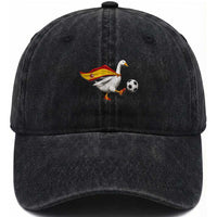 Spain Soccer Goose Washed Cotton Baseball Cap Spanish Flag Patriotic Football Fan Graphic