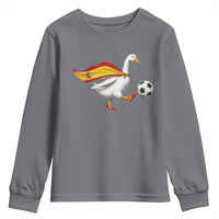 Spain Soccer Goose Youth Sweatshirt Spanish Flag Patriotic Football Fan Graphic