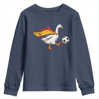 Spain Soccer Goose Youth Sweatshirt Spanish Flag Patriotic Football Fan Graphic