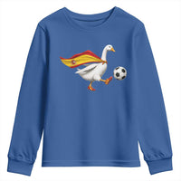 Spain Soccer Goose Youth Sweatshirt Spanish Flag Patriotic Football Fan Graphic