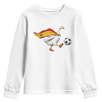 Spain Soccer Goose Youth Sweatshirt Spanish Flag Patriotic Football Fan Graphic