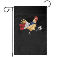 Funny France Soccer Garden Flag Rooster Wearing French Flag Patriotic Football Fan Graphic
