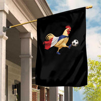 Funny France Soccer Garden Flag Rooster Wearing French Flag Patriotic Football Fan Graphic